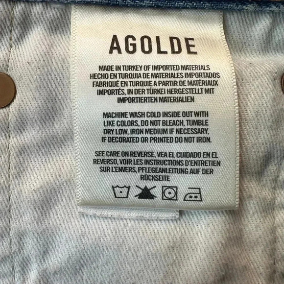 AGOLDE "Parker" Vintage Blue Denim Distressed Cut-Off Shorts Size 31 EUC! - Picture 9 of 10